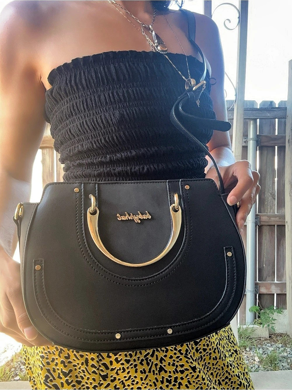Y2K baby phat Structured Black Satchel